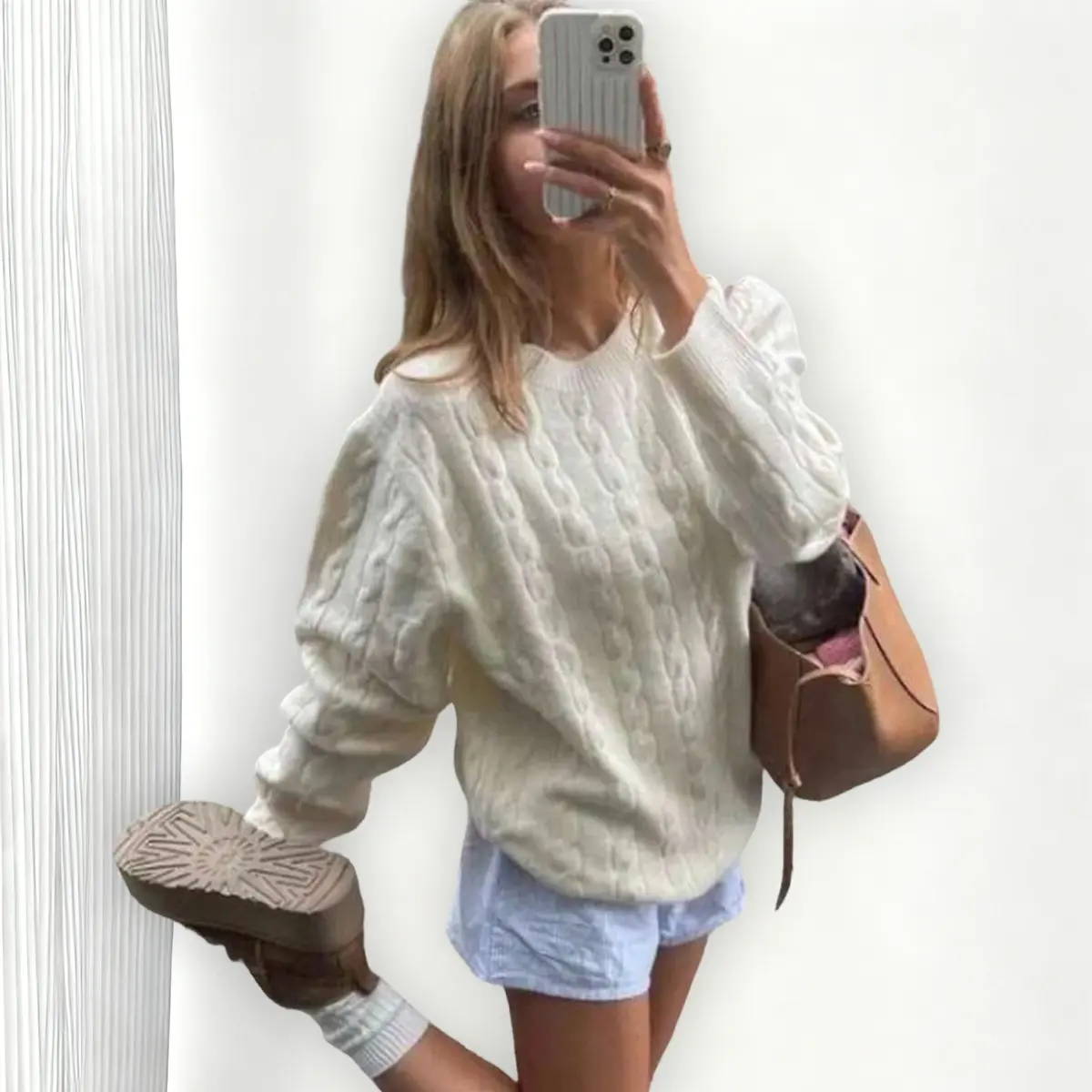 Teen Girls Solid Color Knit Sweater | Fall/Winter Comfortable Loose Long Sleeve Pullover Top