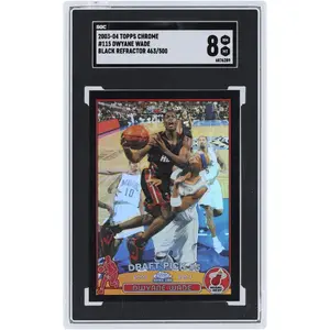 Dwyane Wade Miami Heat 2003-04 Topps Chrome Black Refractor #115 #463/500 SGC Authenticated 8 Rookie Card - Fanatics Authentic Certified