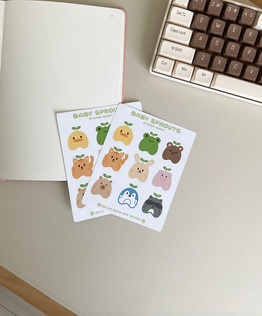 Baby Sprout Sticker Sheet | Stationery Sticker Sheet