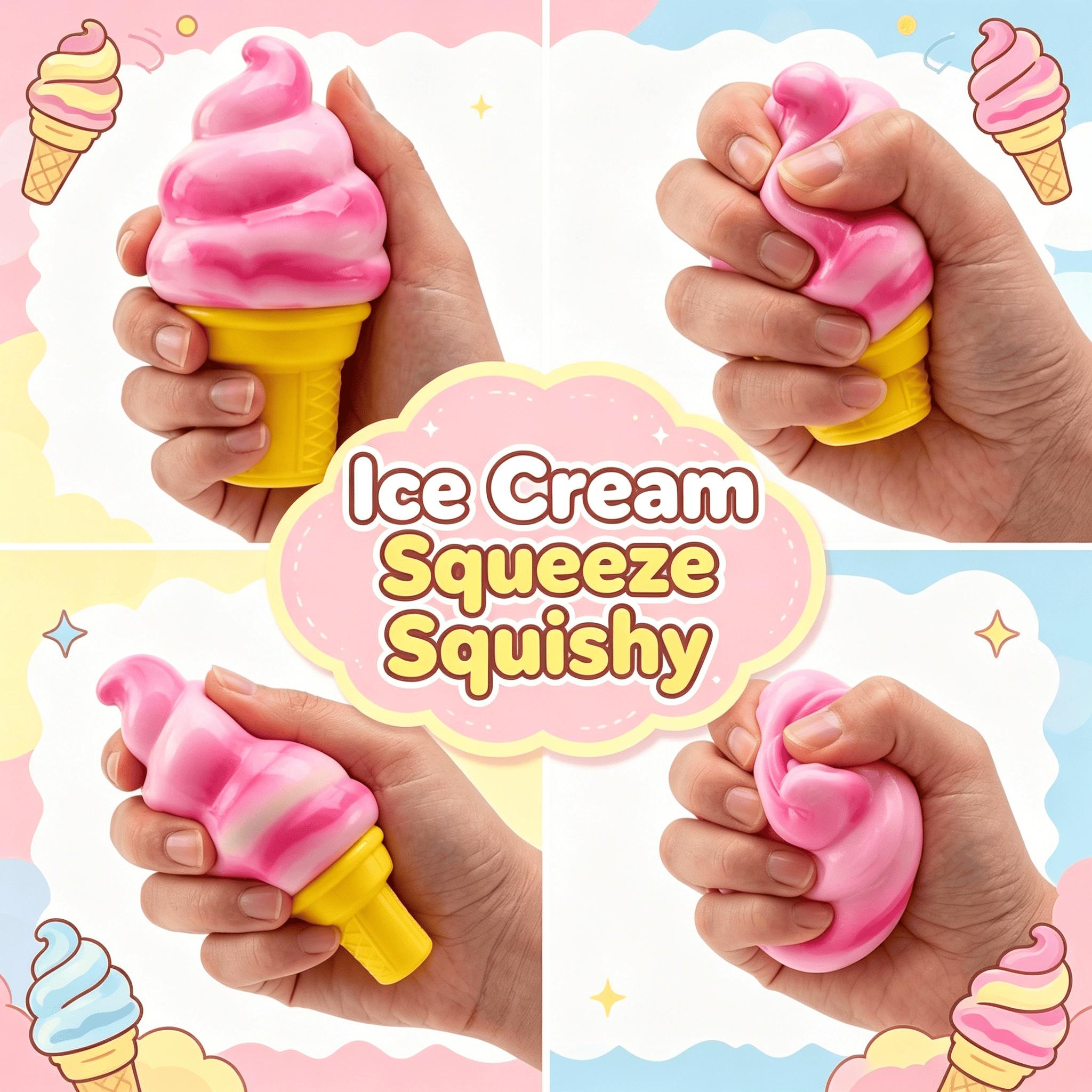 Viral Ice Cream Squishy 2026 Most Satisfying Slow Rising ASMR Toy Sweet Scented Sensory Fidget for Stress Relief & Anxiety Perfect Kawaii Party Favors & Birthday Gift for Kids & Adults