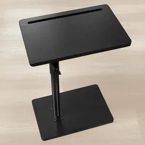 360? Rotatable Sofa Tray Table for Couch Arm - Height Adjustable End Table for Bed or Chair with Phone & Tablet Slots, TV Tray Table, Side Table Tray for Small Spaces(Black,Rectangle)