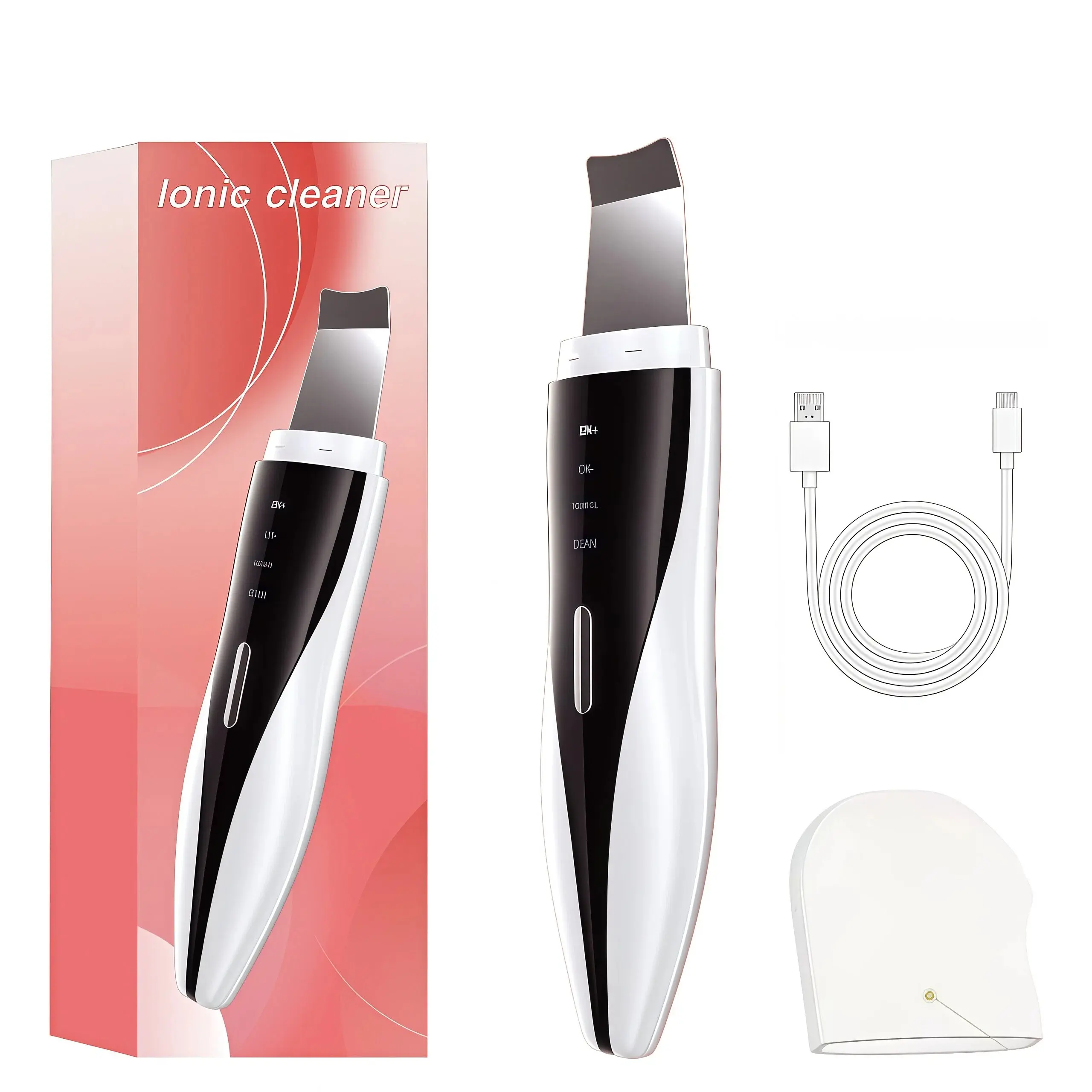 Ultrasonic Skin Scrubber, 4-Mode Stainless Steel Facial Spatula for Deep Pore Cleansing & Blackhead Removal, Lightweight with Rechargeable Battery