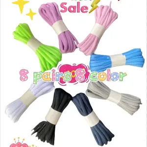 Unique design style shoelaces, Half circles 8 pairs of 8-color shoelaces Lace length 120cm-140cm