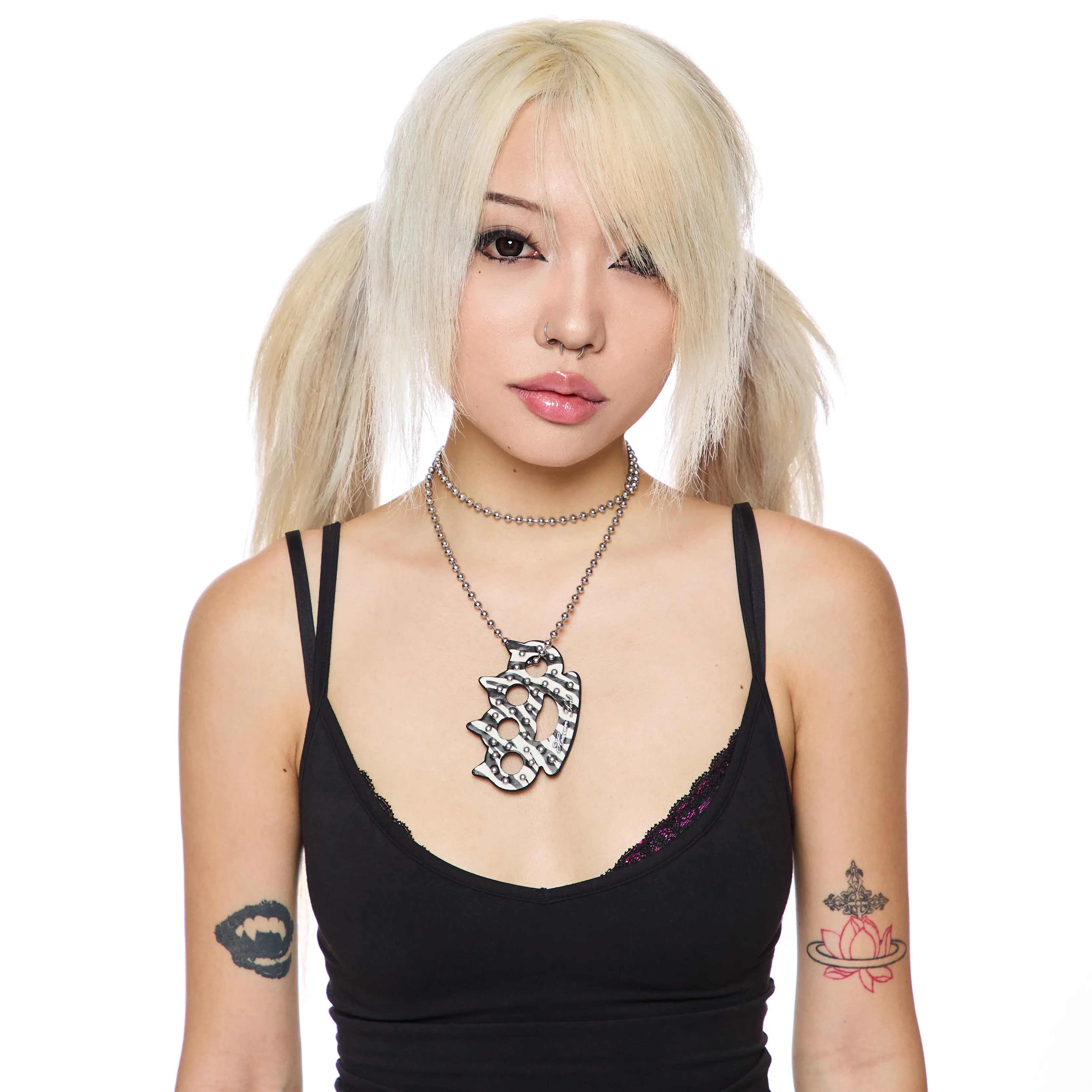 HeavenSent Bruiser Necklace | Zebra Print Brass Knuckle Ballchain Necklace