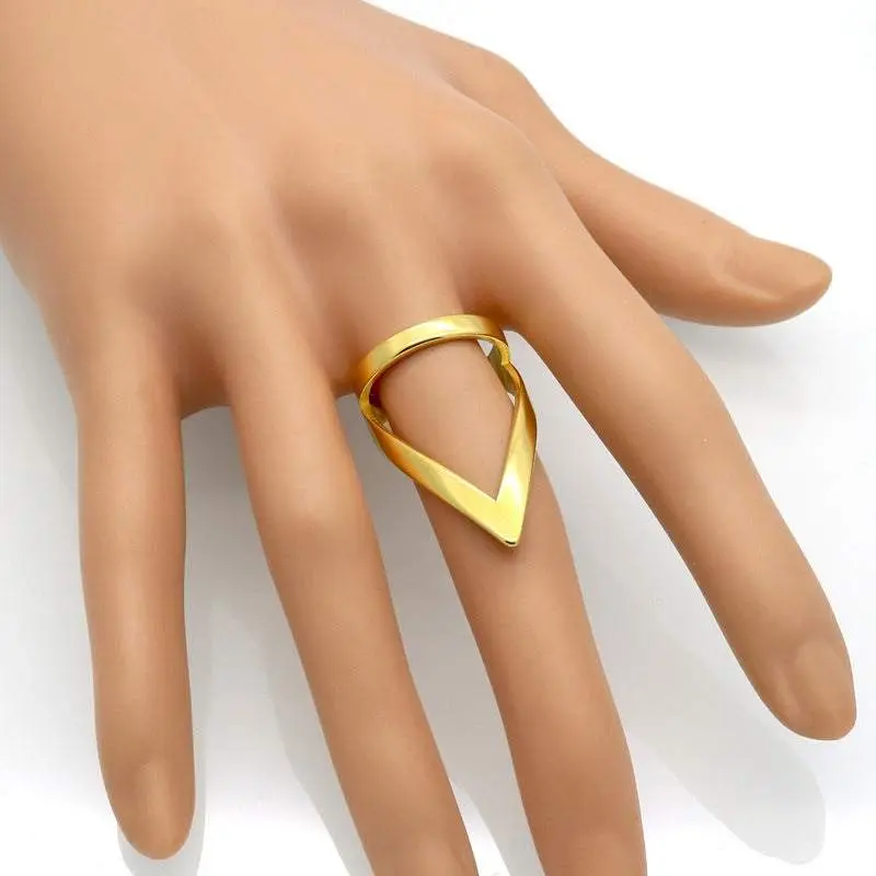 PMB Gold Color Female Anel 32mm Wide Exaggerated Big Ring Stainless Steel Finger Rings For Women Jewelry anillos