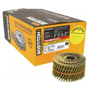 Stanley Bostitch Coil Nails Ring Shank Coated C8R99BCG, Galvanized Steel, Pneumatic Use