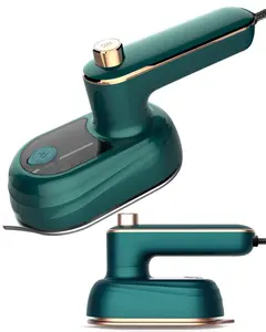 Portable Steam Iron - New Travel Mini Steam Iron, Portable Micro Small Iron Dry & Wet Ironing Machine, Steamer for Clothes Size, Foldable Handheld Iron and All in One (Green)