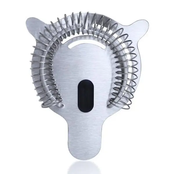BarConic® Stainless Steel Hawthorne Bar Strainer - 4.25" Overall Length, Compact Design, Soft Touch Handle, Non Slip Finger Rest, Raised Lip, Single-Piece Utensil for Home Cocktail Prep, Mixing and Pouring Cocktails