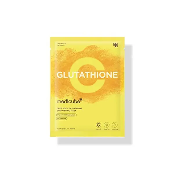 [Official Medicube Partner] Deep Vita C Glutathione Brightening Mask - Vitamin-powered sheet mask for visibly brighter, even-toned skin