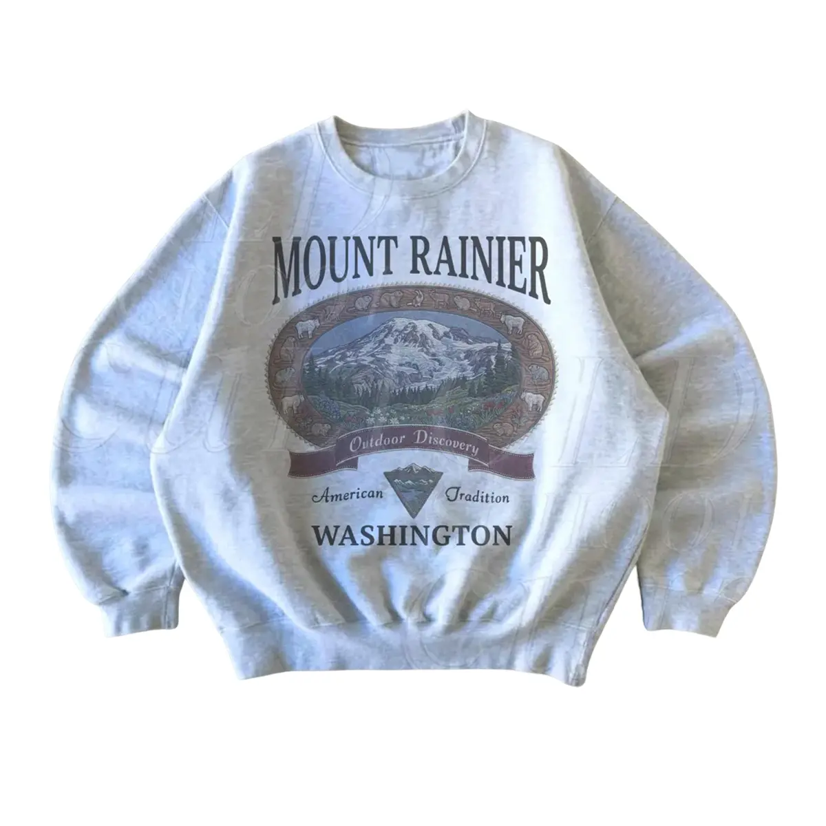 Retro Mount Rainier Washington Sweatshirt, Vintage 90s American Tradition Pacific Northwest Crewneck, Nostalgia Hiking Gift