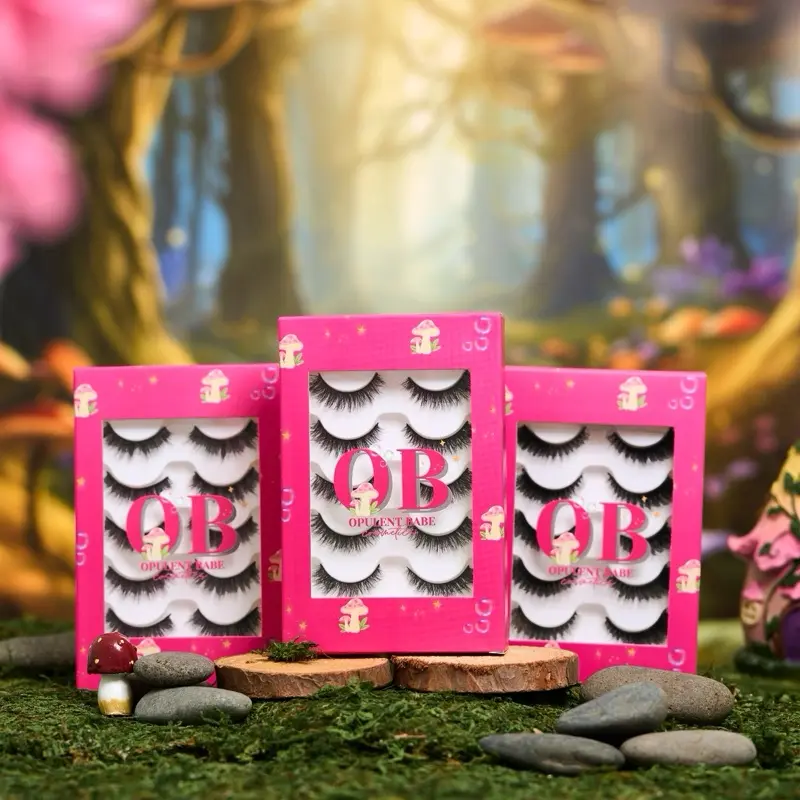 Garden Fairy 5-Pair Lash Pack Vegan Reusable Eyelashes Falsies - Opulent Babe Cosmetics, Fluffy Lashes, Whimsical Design