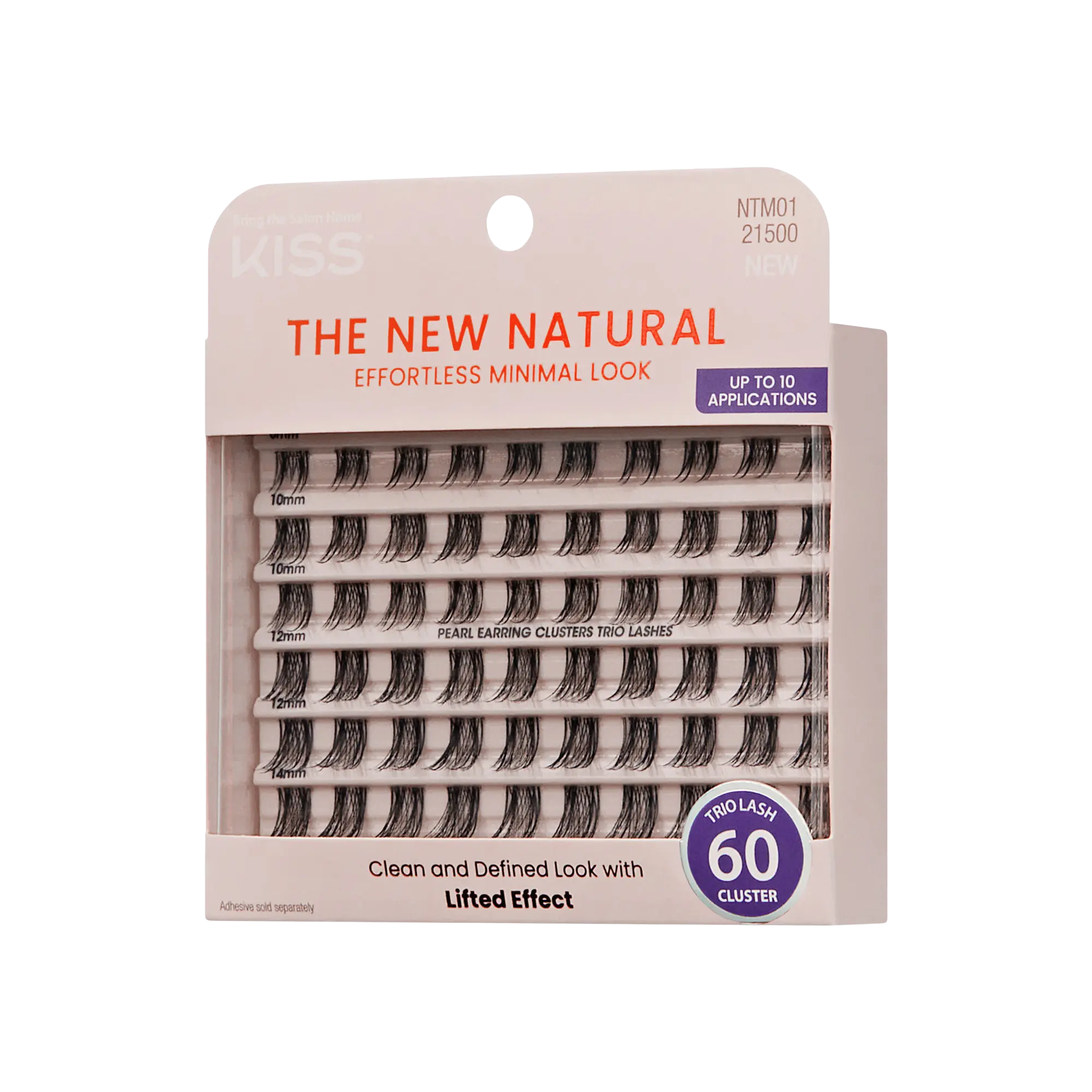 Kiss The New Natural Trio Lashes, 60 Count - Pearl Earring