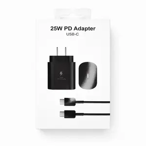 25W Super Fast Charger with 6FT USB-C Cable for Samsung Galaxy S24 S23 S22 S21 iPhone 15 & LG Stylo 6 Black Matte Finish Compatible with Multiple Brands