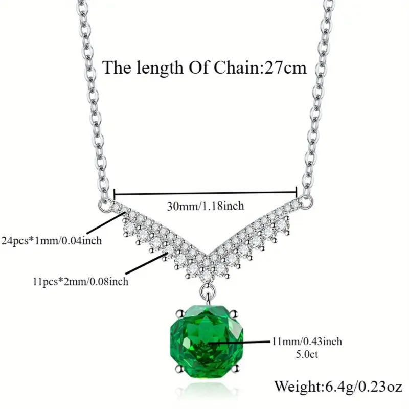 Unisex Rose Cut Moissanite Wing Pendant Necklace - 27cm Elegant Women's Fashion Jewelry, Suitable for Daily Wear, Valentine's Day, Exquisite Costume Accessory