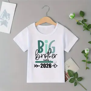 Green Big Brother Outfit 2026 Arrow Heart Print T-Shirt Boys Pregnancy Announcement Shirt Cute Children's Clothing Toddler Shirt Best Gift Shirt