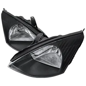 2000-2004 Ford Focus Factory Style Crystal Headlights (Matte Black Housing/Clear Lens)