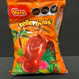 Vero Rellerindos Sandia Ecendida Chamoy Watermelon Flavored Hard Candy, Chili Pepper, 24.7 oz, 65 Ct Snack Sweet And Spicy Mexican Candy Dulces Mexicanos