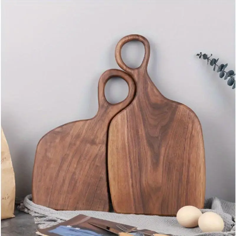 Wooden Cutting Board Set, 2 Counts/set Durable Wooden Chopping Board with Handle, Kitchen Accessories for Home Dining Room Barbecue