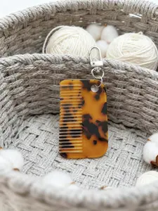 Mini Hair Comb Keychain, Leopard Print Hair Brush, Portable and Compact, Perfect for Women, Teens, Daily Use, Travel, Office, School