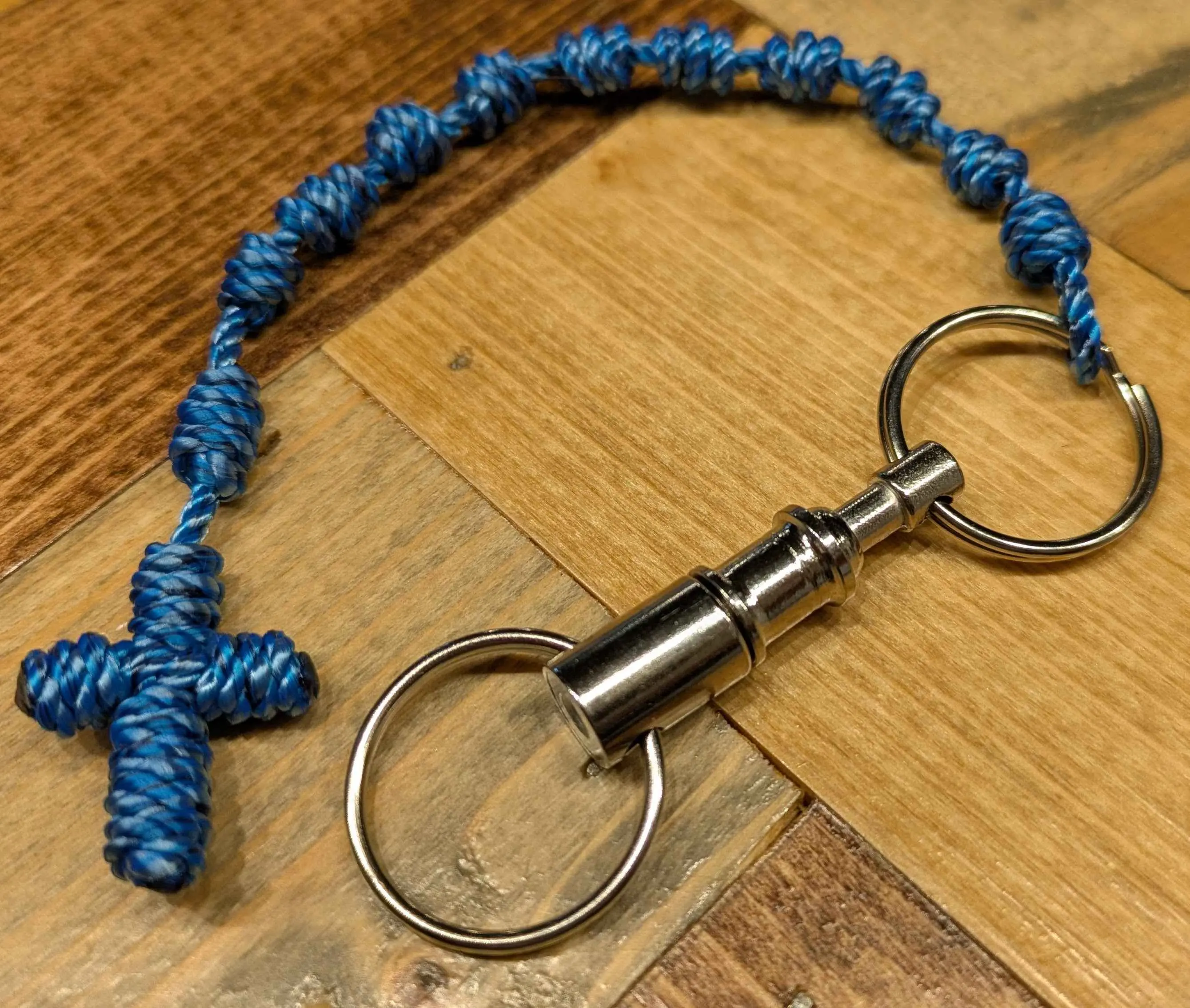 Minimalist Cord Knot Rosaries Keychain - 1-Decade Knotted Cord, Lightweight Pull-Apart Design for Quick Access, Casual Fashion Accessory for Birthday Gifting, Durable Everyday Use, Cord Knot Keychain