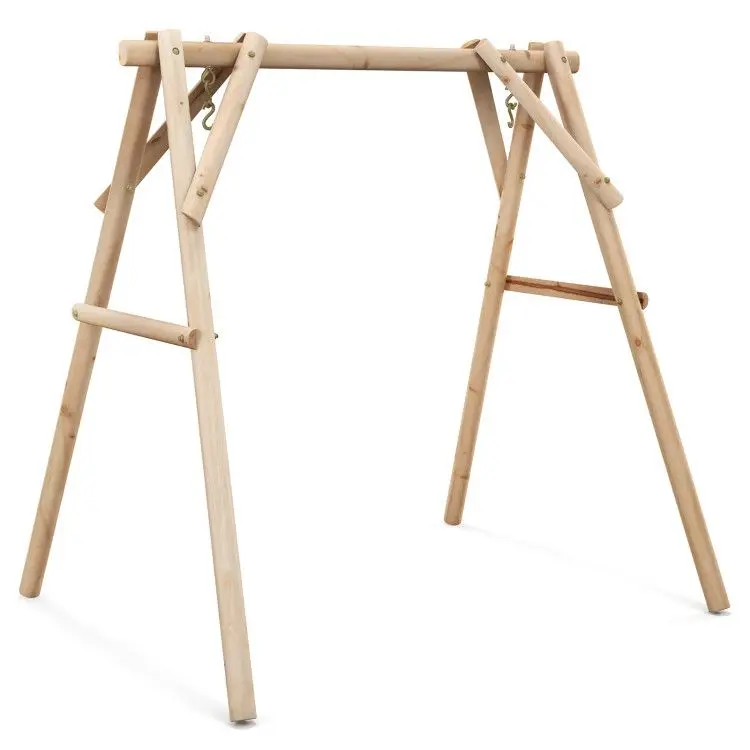 Sturdy Wooden Swing Frame with Extra Support Bars for Safety Solid Wood Material A-shaped Frame Holds Up to 770 lbs Easy Assembly for Indoor Outdoor Use