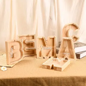[Wooden | Piggy Bank] Wooden Alphabet A-Z Piggy Bank | Money Bank Coin Bank for Boys Girls | Birthday Gift for Kids, Easter