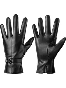 Women's Winter Leather Gloves, Touchscreen Compatible, Warm & Stylish Design, Ideal Gift for Her, Perfect for Cold Weather