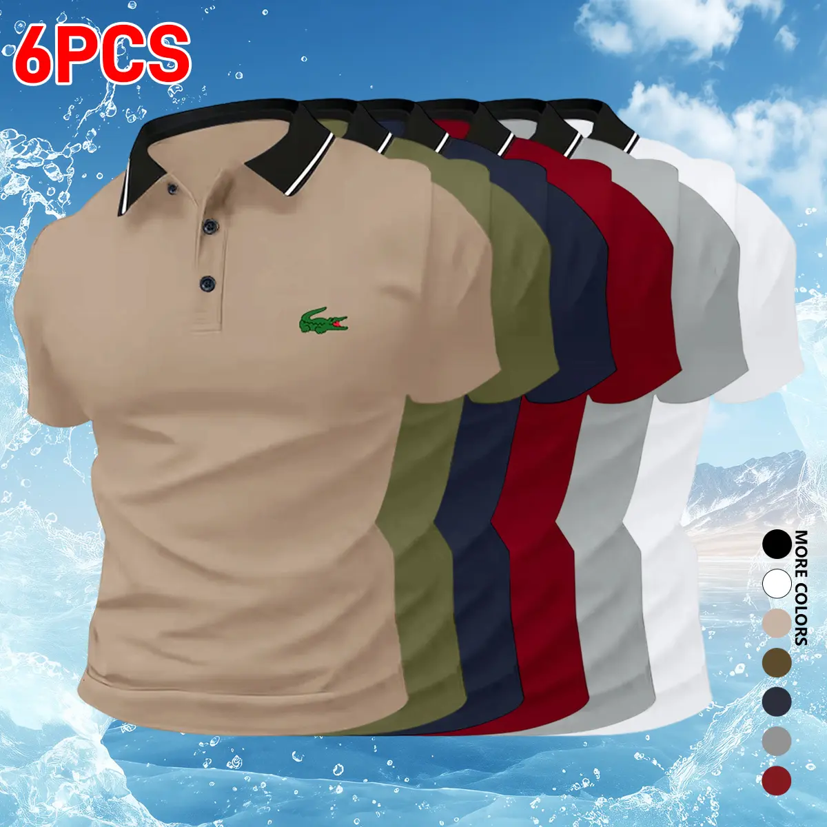 Men’s short-sleeve polo shirt—fashionable and breathable for summer.Suitable for business casual wear and comfortable tennis training settings, it can also serve as a high-end gift.