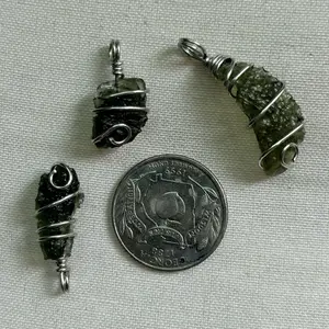 Moldavite 1 Gram Wrapped in Tarnish Resistant Copper Gemstone Jewelry Collectible