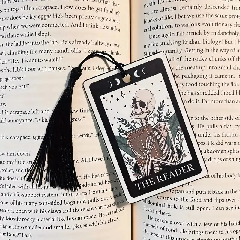 1/20Pcs Acrylic Skull Bookmark, 2D Tarot Artwork Bookmark, Dark Gothic Culture Aesthetic Collector Bookmark, Halloween Bookmark, ideal gift for friends, Lightweight, Durable