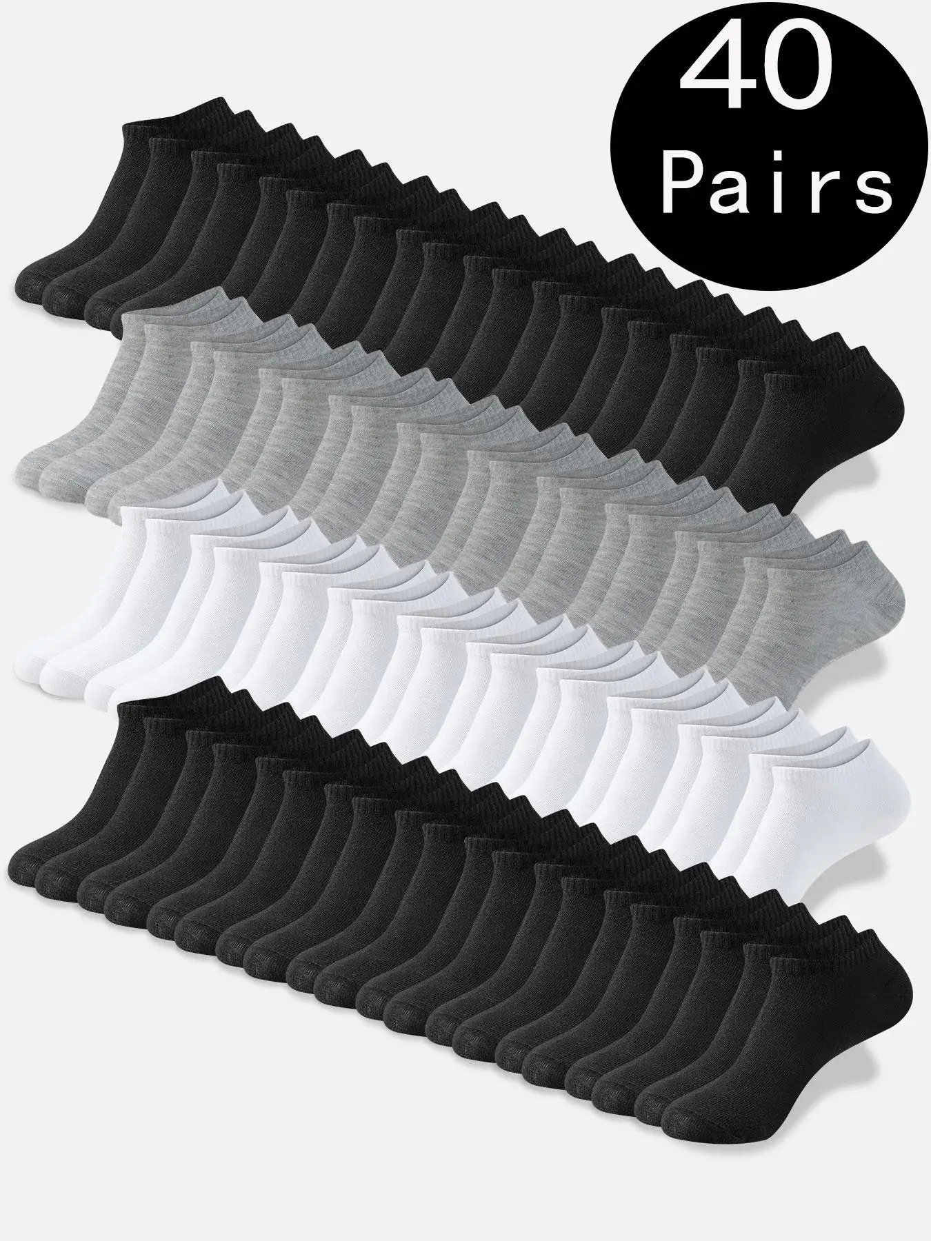 Men's Plain Ankle Socks, Casual Comfy Breathable Solid Color Socks for Daily Wear, Socks for Men, Men Socks, Socks Set, Socks Pairs, Breathable Fabric