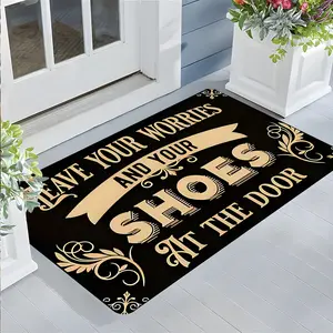 Leave Your Worries Funny Doormat, Retro Entrance Rug, Highly Absorbent Floor Mats, Anti-slip Quick Drying Soft Carpets, Waterproof Outdoor Rug, Indoor Outdoor Entrance Carpet Home Decor, Gifts for Family and Friends