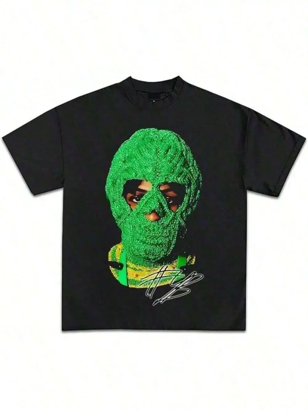 Men's Short Sleeve Graphic T-Shirt - Menswear, Casual Round Neck Streetwear Top with Mask Print, Everyday Wear, Art Graphic Tee, Multi-Size, Streetwear Graphic Men's Short-Sleeve T-Shirts