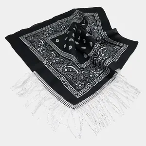 Rhinestone Like Fringe Cowgirl Bandana Scarf