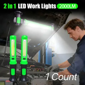 Wild Bright 1-pack 2-in-1 multi-functional work lamp, for repairing lighting fixtures, LED emergency red light, 3 adjustable brightness modes, with magnets at the bottom, portable hanging design, suitable for automotive maintenance and outdoor emergencies