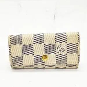Pre-owned Louis Vuitton other Small Leather Goods LV Key Case White Damier Azul 1568906 12122202387/045121