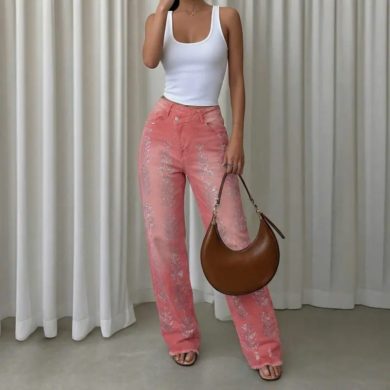 VALABASAS ピンクデニムパンツ サイズ32 valabasas pink jeans - TikTok Shop