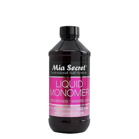Mia Secret Advanced EMA Liquid Monomer Bottle, 240ml - High-Strength Non-Yellowing Durable Acrylic Formula, Manicure Nail Art Supply, Single Item, Unisex For Nail Designers, Pair With Acrylic Powder