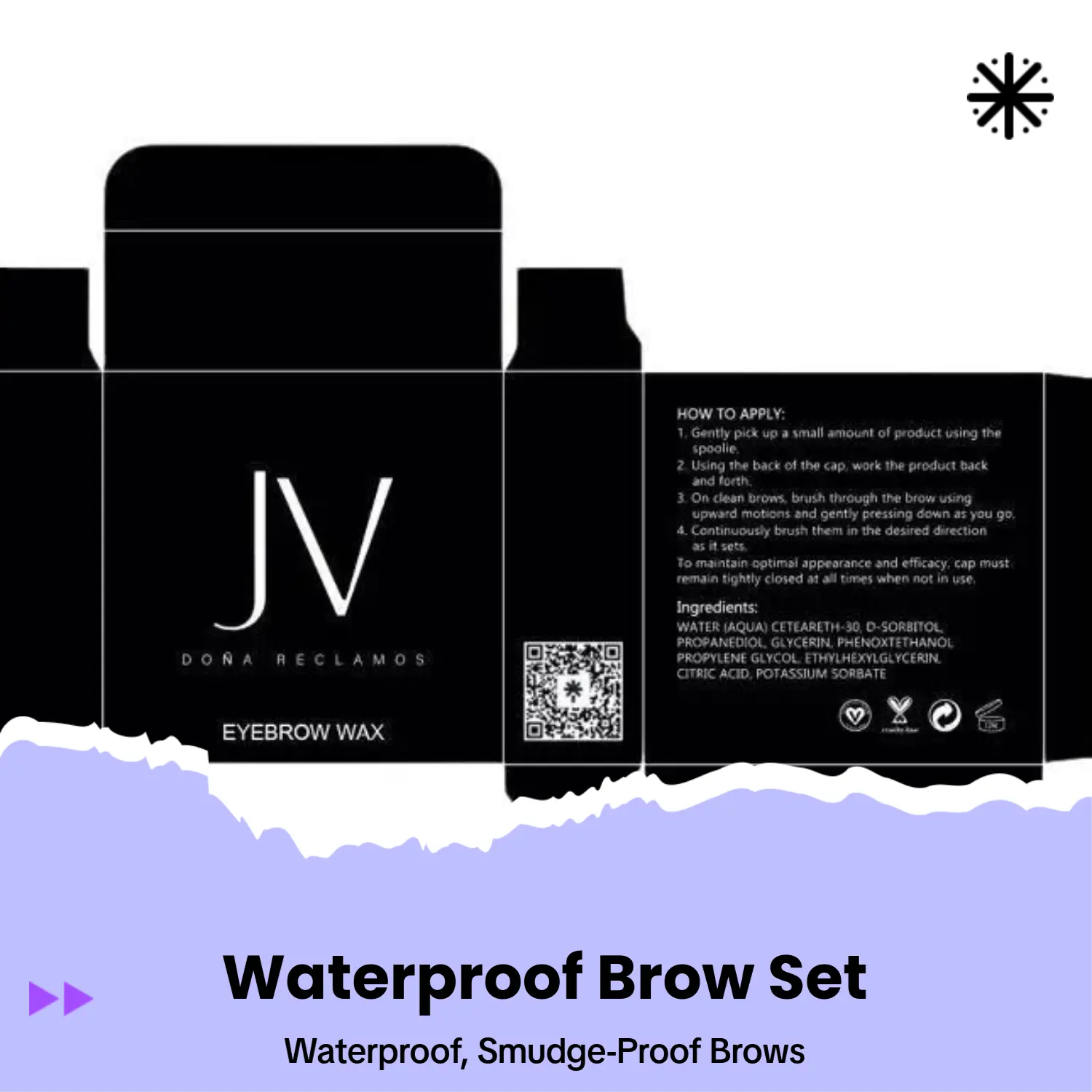 JV Waterproof Eyebrow Wax Set - Long-Wear Cosmetic Enhancer with Freeze Gel, Laminating Gloss, Styling Gel, Glue, Paste for Sparse, Fluffy Brows Maintenance Eyebrow Makeup Products Perfect Brows Set