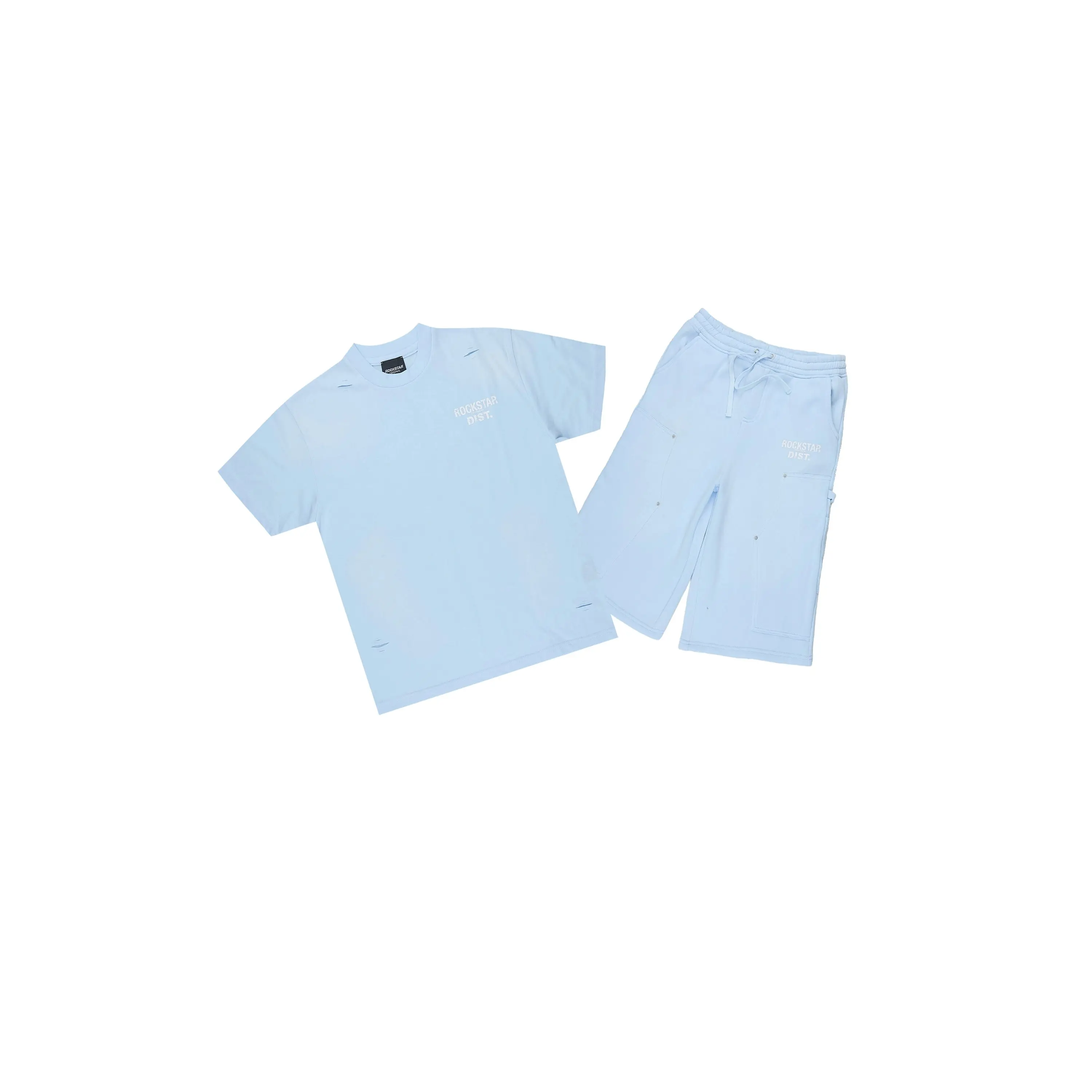 Boys Finn Light Blue T-Shirt Carpenter Jort Set