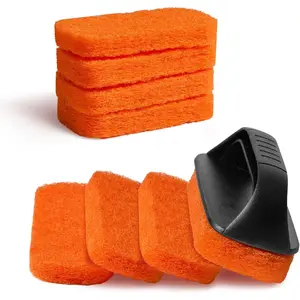 Griddle Cleaning Kit for Blackstone, Griddle Accessories with 8 Scouring Pads & 1 Handle, Multi-Functional  Pads, Easy to Use & Clean (9 PCS)