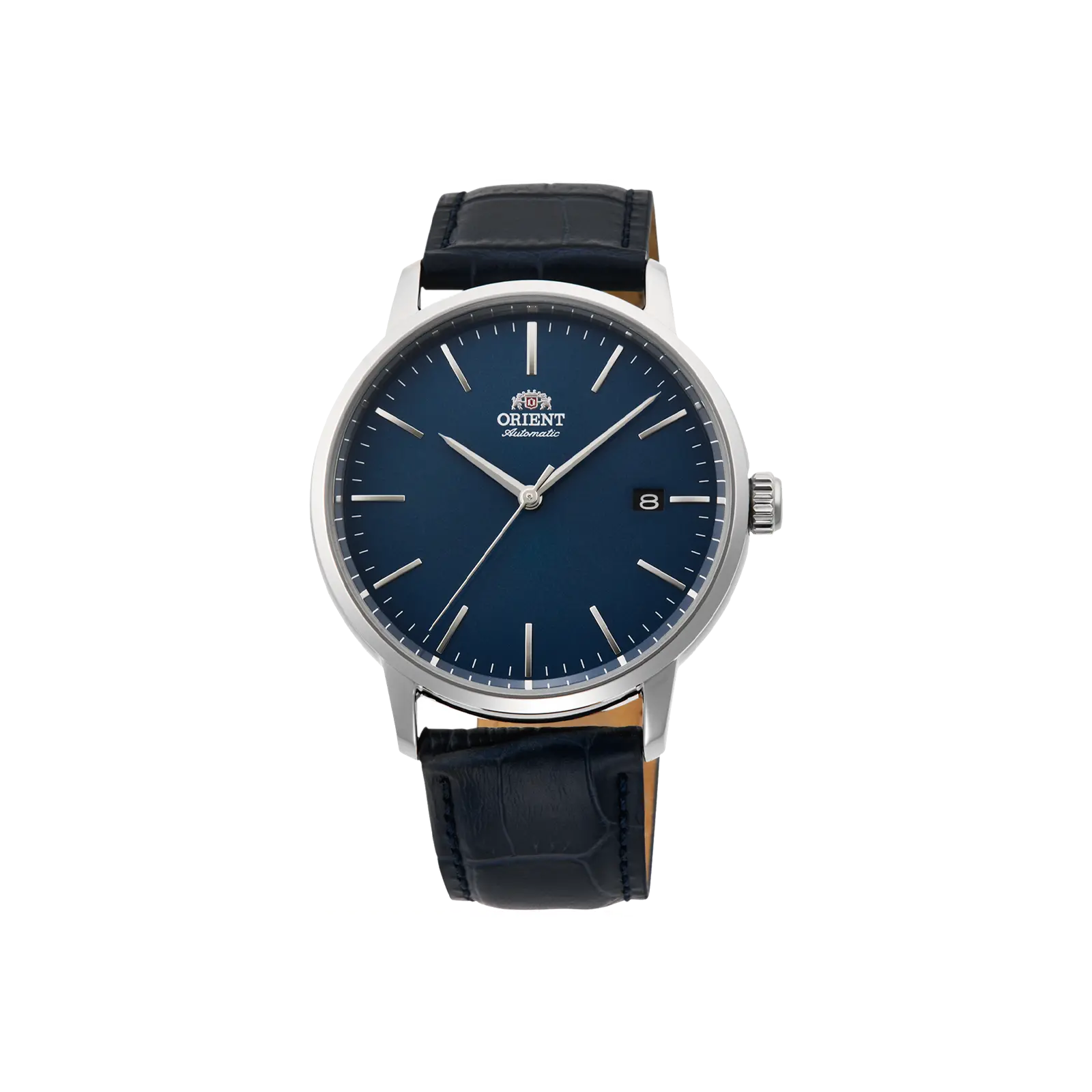 Orient RA-AC0E Classic Unisex Automatic Watch, 40mm Stainless Steel Case with Blue Sunburst Dial, Date Display, 100m Water Resistant, Automatic Watches, Stainless Steel Wristwatch, Mechanical