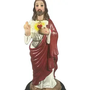 Sacred Heart Of Jesus in 5 Inch Statue Red Decor Religious Ornaments