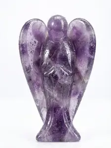 Natural Amethyst Guardian Angel Healing Figurine, 1.5 Inch Cure Angel Statue, Home Decor Gift, Present & Collection
