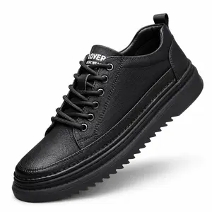 YANXIANSHOES Men's Casual Leather Sneaker - Lace-Up Athletic Trainer, Lightweight Low-Top Comfortable Stylish Runner, EVA Thick Sole & Rubber Sole Footwear for Everyday Wear & Sports