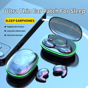 Ultra thin wireless sleep earphones, invisible Bluetooth compatible sleep earphones with noise reduction and sound insulation design, comfortable electronic earphones, gifts for friends, Black