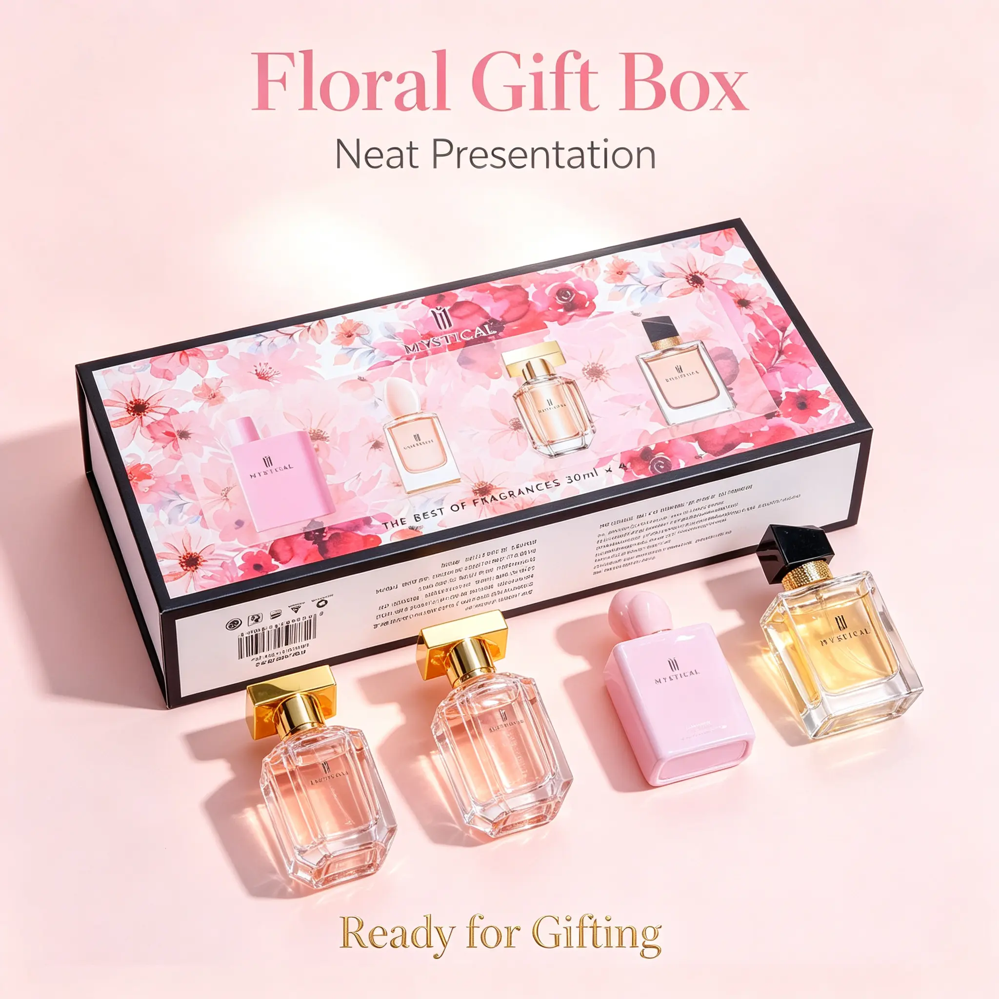 Women's 4-Piece Viral Perfume Gift Set, 30ml Unique Assorted Fragrance Bottles, Floral Gift Box, Self-Care Gifting for Girlfriend (Birthday, Holiday)