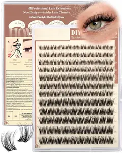 Fairy Eyelashes 8–18mm Manga Lash, C Curl DIY Extensions, Wet Look Anime Lashes with Ultra-Thin Invisible Band, Individual False Eyelashes, Cosmetic Eyelash Extensions, Wispy Eyelash Clusters
