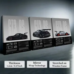 Porsche GT3 RS Canvas Wall Art • 3 Pack Framed Set