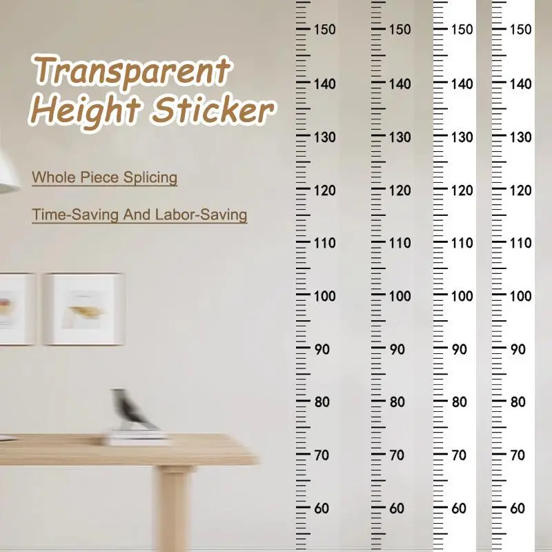 2Meter Transparent Height Sticker Household Waterproof Measuring Ruler Self-Adhesive Children's Height Measurement Stickers